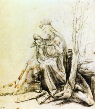 マティアス・グリューネヴァルト Painting - 聖母子ルネッサンス マティアス・グリューネヴァルト